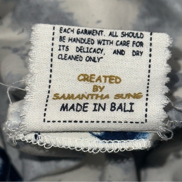 Samantha S Sung Women’s Size L Blue White Todaji Print Cotton Sheath Dress - Picture 7 of 10